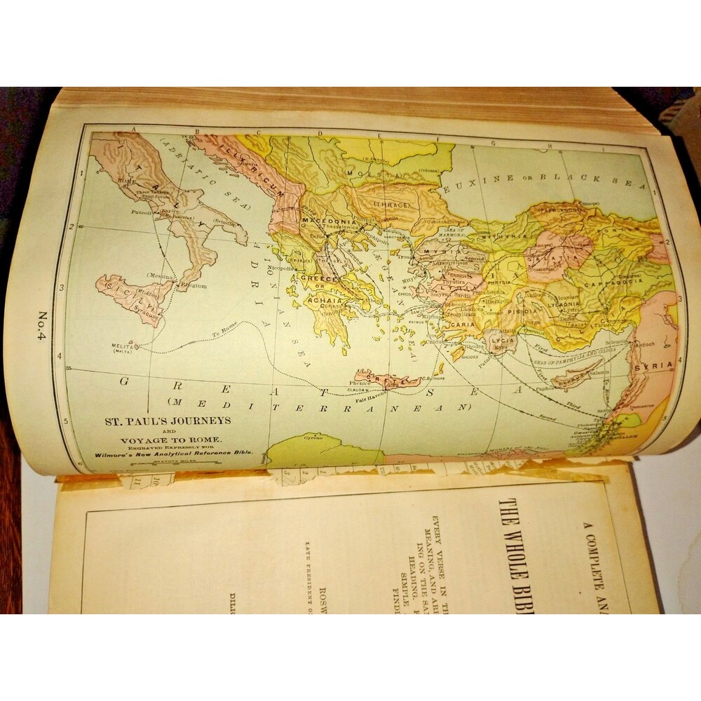 Antique WILMORE'S NEW ANALYTICAL REFERENCE BIBLE - 1904. Very Good-Fine Cond - Picture 10 of 16